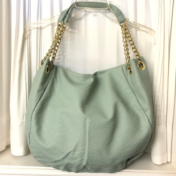Handbags - Large Hobo Purse in Beautiful Mint Green